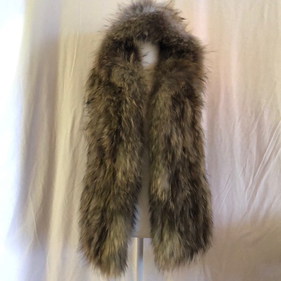 SOLD Hooded Knitted Fin Raccoon Vest - Picture 2 of 4